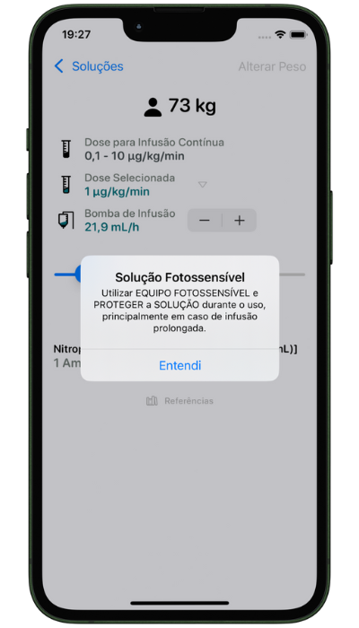 Tela de alerta